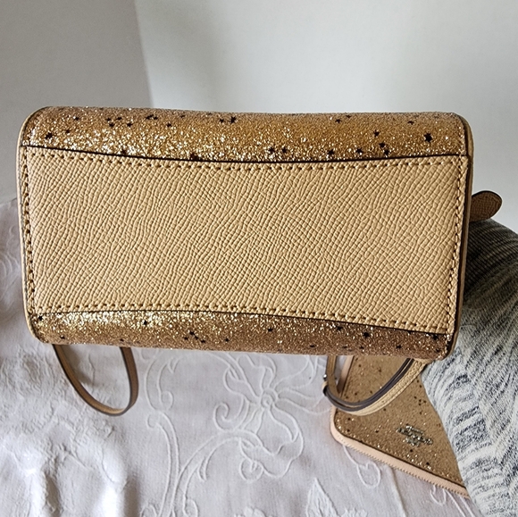 Coach 2Fer✨️Micro Bennet 2Way Satchel & Matching Wallet, EUC - Gold Glitter - Picture 12 of 17